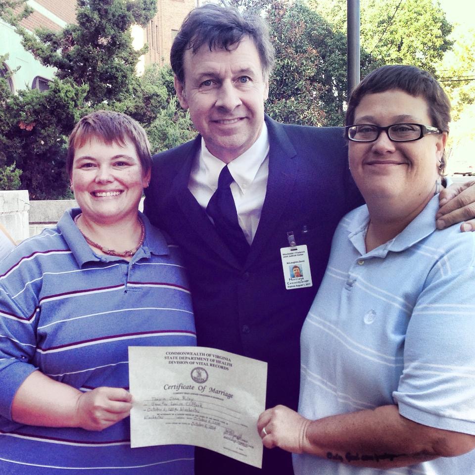 LGBTQ Same Sex Wedding Officiant Winchester Virginia Justice of the Peace Same Day Marriage in VA photo